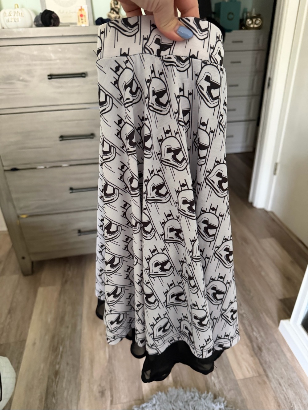 Her Universe Black and White Skater Skirt with Graphic Pattern